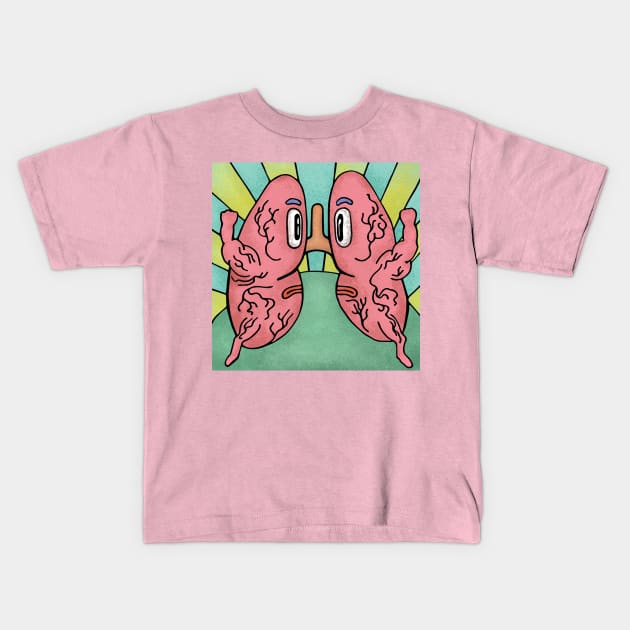 Lung Strong Kids T-Shirt by Visual Intrigue